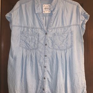 Chambray tunic top